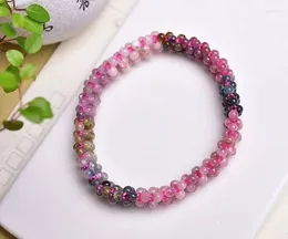 Decorative Figurines Rainbow Tourmalines Braided Bracelet Beautiful Colors Crystal Clear! Size: 3mm