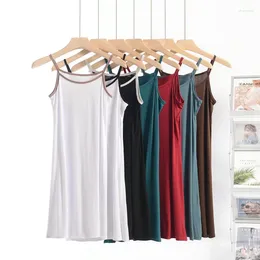 Casual Dresses XL till 8xl Modal Spaghetti Strap Dress A-Line Slip Solid Color Camisole Summer Sundress Slips Inner Petticoa