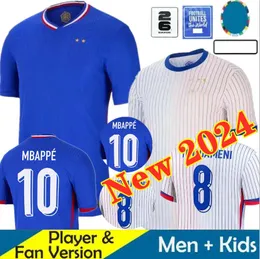 2024 French Euro Cup Mbappe Soccer Jerseys Giroud Zidane Benzema Griezmann Saliba Pavard Kante 23 24 Maillot de Foot Equipe Maillots Women Men Kid Kit