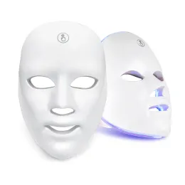 Skrubber USB -laddning 7Colors led ansiktsmaskfotonterapi hudföryngring anti akne rynka borttagning hudvård mask hud ljusning