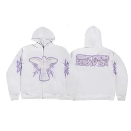 Vintage cruz anjo zip up hoodies mulheres harajuku manga longa carta impressão moletom hip hop gótico streetwear y2k roupas 240307