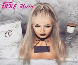 Perruques Blonde Synthetic Lace Front Wig Baby Hair 134 Brazilian Straight Lace Frontal Wigs for White Wo3868703