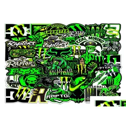 Adesivos de carro 50 pcs verde fluorescente dazzle personalidade tendência adesivo monstro caçador iti crianças brinquedo skate motocicleta gota entrega otlot