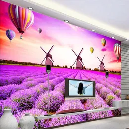 壁紙wellyu papier peint壁紙壁3 dカスタムラベンダー3Dテレビ壁背景po