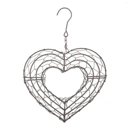 Decorative Flowers Heart Garland Love Macrame Ring Wedding Decor Wreath Frame Form Hanger Hanging Basket