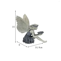 Decorative Figurines Garden Ornament Sitting Fairy Shape Statue Resin Angel Artwork For Courtyard Backyard