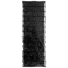 収納バッグ26ドアハンガーシューズオーガナイザークローゼットシェルフラックハンギングスペースセーバー（黒）の上の大きなポケット
