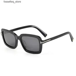 Solglasögon Solglasögon för män Fashion 2023 Luxury Designer Trend Beach Outdoor Business Square Bezel FT5767-B Vintage Girls Womens Eyewear L240322