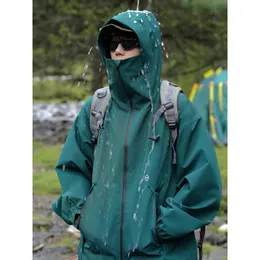 Mens Spring High Quality Hardshell Jacket Fashion Waterproof Hooded Outdoor Mountain Climbing Motorcycle 240308