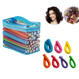 Ferramentas 42pcs Haste de ondulação sem calor sem calor cachos fita rolos de cabelo para casa dormir rolos de cabelo diy ferramentas de estilo de cabelo