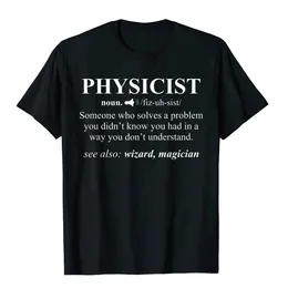 物理学者の定義ウィザード科学者物理学TシャツMen for Men Design Tops Tees Plain Cool 240313のための面白いコットンTシャツ