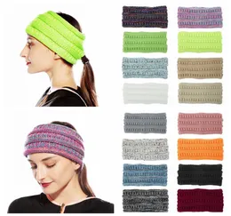 Gestricktes Pferdeschwanz-Häkelstirnband für Damen, Wintersport, Kopfbedeckung, Haarband, Turban-Stirnband, Ohrwärmer, Beanie-Mütze, Stirnbänder, LJJA35684004731