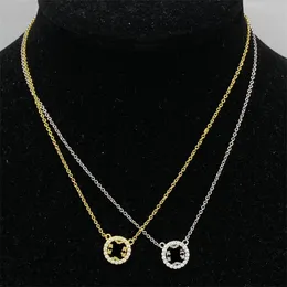 Naszyjniki wysokiej klasy projektant Diamentowy wzór symetryczny Naszyjnik Choker Naszyjnik Metalowy Złoty Naszyjnik Personalizowany codzienny wszechstronny ZL183 i4