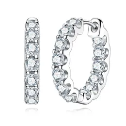 Anujewel 3mm 26cttw D Color Hoop Earrings with Cer 925 Sterling Silver Luxury Earring for Women Jewelry Wholesale 240228