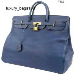 Borsa tote Borse Hanbags da uomo 50 cm Personalizzate Blu Clemence Pelle Haut a Courroies 50 S27h9a Hanno logo