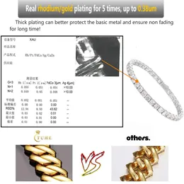 2024 Armband Halsband Hip-Hop Tennis Chain 925 Sterling Silver VVS Moissanite Diamond Cluster Iced Out Cuban Chain for Men Women6