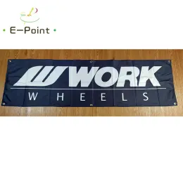 Akcesoria 130GSM 150D Materiał Japonia Work Wheels Baner 1,5 stóp*5 stóp (45*150 cm) Rozmiar do flagi domowej Wystrój zewnętrzny YHX040