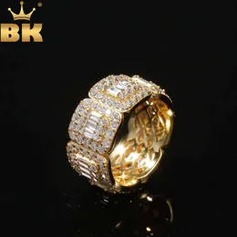 TBTK Fashion Sier Color 8mm/10mm Baguettecz Cluster Ring Square Zirconia Stones smycken unisex