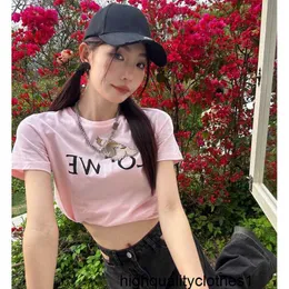 Designer de alta versão Luo Family Co marca Cartoon Dog Bordado Rede Vermelho Mesmo Unissex Solto T-shirt de manga curta para homens e mulheres 2PGQ