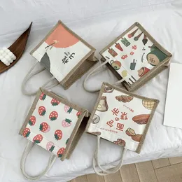 Moda multifuncional lancheira bento saco lona bolsa dos desenhos animados 240312