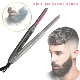 Irons Professional 2 in 1 Hair Straightener Curling Iron Ceramic Hair Curler Pencil Flat Iron for Short Hair Beard Straightener
