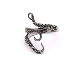 Band Rings Punk Personality Titanium Steel Ring Octopus Opening Gentle Fashion Jewellery Drop Delivery Jewelry Dh6Cb
