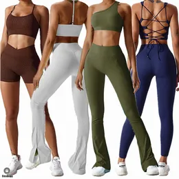 12 pçs mulheres bandagem sem costura yoga conjunto de fitness ginásio treino calça esporte sutiã cintura alta shorts scrunch leggings ternos ativos 240307