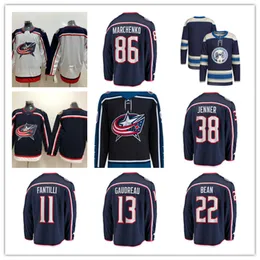 Columbus Blue Custom Jackets Jerseys Jake Bean Adam Boqvist Yegor Chinakhov Jake Christiansen Justin Danforth Adam Fantilli Johnny Gaudreau Brendan Gaunce