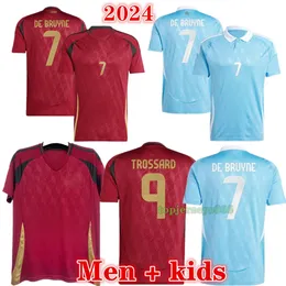 새로운 2024 2025 de Bruyne Lukaku Jersey Home Away 축구 유니폼 남성 Mens Kids 24 25 Maillot de Foot Belgiques 축구 유니폼 유니폼