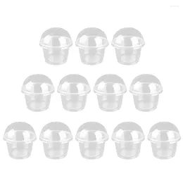 Disposable Cups Straws 20 Pcs Cakes Dessert Cup DIY Accessories Salad Cover Clear 250ml