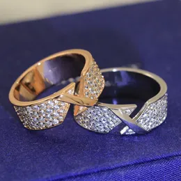 Novo produto com estrelas cravejadas de diamantes, anel cruzado simples com ponte de diamante, anel de edição ampla para homens e mulheres, moderno e sofisticado para deslocamento