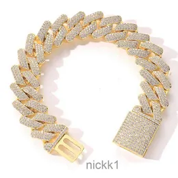 Kette 20 mm Diamant Miami Prong Cuban Link Armbänder 14 Karat Weißgold Iced Out Icy Zirkonia Schmuck 7 Zoll 8 Zoll 9 Zoll Tropfen Dhgarden Dholi TG6Z