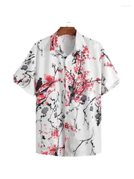 Camisas casuais masculinas 2024 impressão tradicional para homens 3d impresso camisa havaiana praia 5xl manga curta moda tops tee