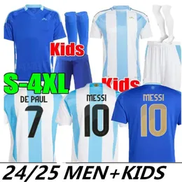 2024 Argentina Soccer Jerseys Otamendi DE PAUL L.MARTINEZ KUN AGUERO DYBALA DI MARIA Maradona TAGLIAFICO national team 24 25 football men Training vests S-4XL