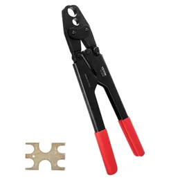 BENTISM Crimping Tool, Dual Head Combo Crimper for 1/2" and 3/4" PEX Copper Rings, Compact Plumbing Crimp Tool with Go/no-go Gauge, Well-polished Jaw