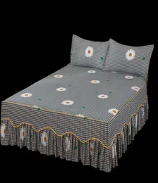 1 pezzo Lenzuolo con angoli SingleDoubleQueenKing Size Euro Style 100 Gonne da letto in microfibra Lenzuola con coprimaterasso con fascia elastica 220527326146