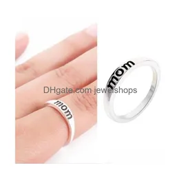 Band Rings Mom Mother Or Dad Father Sier Finger Holiday Gifts Love Fashion Jewelry Size 6 7 8 9 10 Drop Delivery Ring Dhlrf