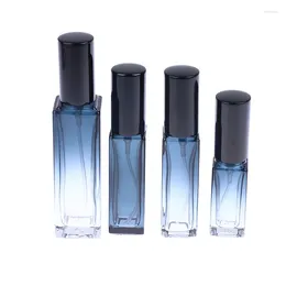 Lagringsflaskor gradient blå parfymflaska 5 ml 9 ml 20 ml spray påfyllningsbar tom glas atomizer eterisk olja kosmetik