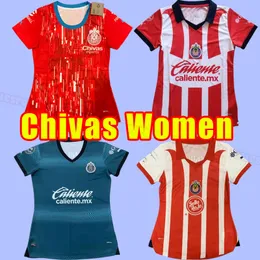 Frauen 2023 2024 Guadalajara Fußballtrikots Chivas Regal ALVARADO I.BRIZUELA C.CALDERON A.ZALDIVAR A.VEGA 23 24 Fußballtrikot Mädchen Heim Auswärts Dritter
