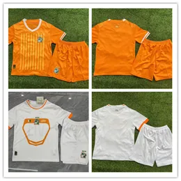 24 25 3 Yıldız Futbol Jersey Cote D Ivoire Kids Kit Milli Takım Evi Uzak Fildişi Sahili Drogba Kessie Maillots De Futbol Üniformaları Afrika Kupası Seti