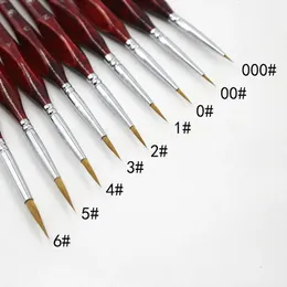 1PC Professional Nylon Sable Hair Ink Paint Brush Art Borsts Akvarell för att rita Gouache Oil Målningstillbehör 240320