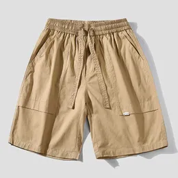 Shorts masculinos Mens verão estilo ultra-fino secagem rápida e confortável puro algodão roupas de trabalho shorts jovens casuais calças esportivas soltas 5 pontos J240322