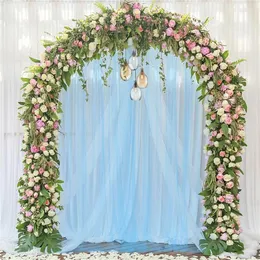 Cortina arco de casamento drapeado estilo nórdico el casamentos cortinas ao ar livre pendurado pano de fundo decoração suprimentos