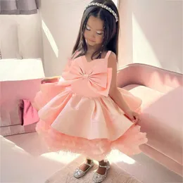 Girl Dresses Baby Big Bow Princess Girls Dress Toddler White Birthday Baptism festa per il matrimonio per bambini Summer Stoll