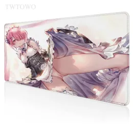 Pads Sexy Anime Girl rem re Zero Mouse Pad Gaming XL Large HD Niestandardowy nowy Mousepad xxl dywan przeciw wsuwniu naturalna mata myszy