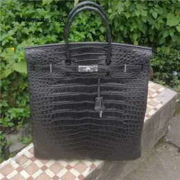 Большая сумка Дизайнерская сумка Мужские сумки 40 см 2024 Bay Crocodile Skin 40 Executive Edition Супер большой деловой портфель Off Have Logo Rjo9 75w4