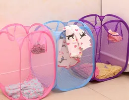 Składane ubrania do przechowywania koszyki siatki pranie brudne ubrania pralnia koszyk przenośny organizator wyskakujący ubrania Bin 9970694