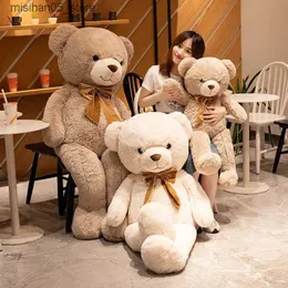دمى Plush 1 عالي الجودة العملاقة الدب الدب القطيفة لينة محشو بالحيوان Teddy Bear Plush Toy Girls Valentines Day Valentines Gift Q240322