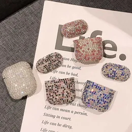 إكسسوارات سماعة الأذن حالات سماعة الأذن الفاخرة لـ AirPods Pro 2 1 Cate Case for Airpod Air Pods Pro 2 3 Bling Diamond Hard Shell Covery240322