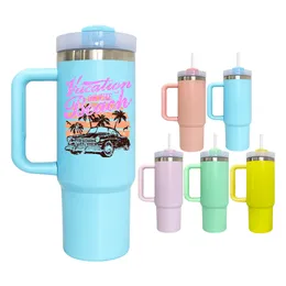 H2.0 30oz Macaron matt bunt blanko Sublimation vakuumisoliert Quencher Tumbler mit Deckel und Strohhalm bestes Preis-Leistungs-Verhältnis 20 Stück/Karton versandfertig auf Lager